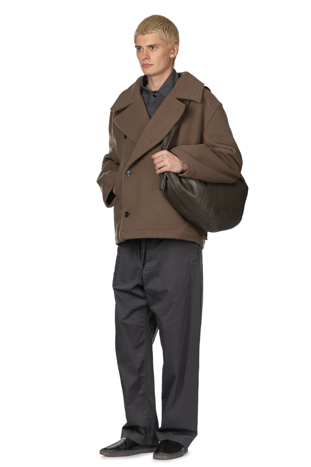 Lemaire - Boxy Peacoat - Dark Squirrel